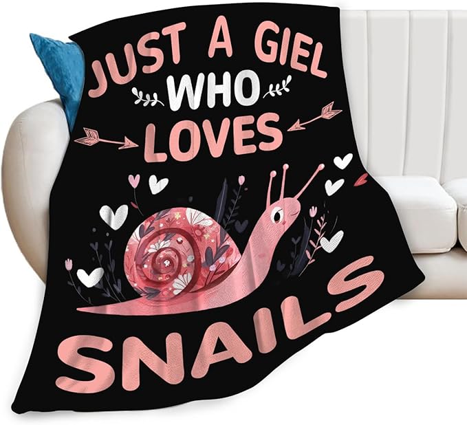 Snails Blanket Gifts for Girls Women Snail Stuff Throw Blankets Cozy Plush Fleece Flannel Fuzzy for Bed Decor 50"X40"