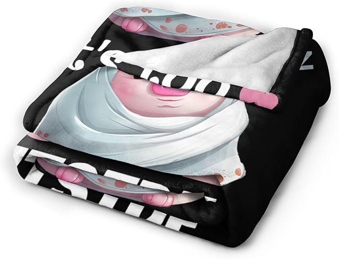 Pig Blanket, Soft Plush Fleece Animal Throw Blanket - Cozy Warm Stuffed Blankets Bedding Funny Pig Gifts for Women Girls Kids Adults 60"X80"