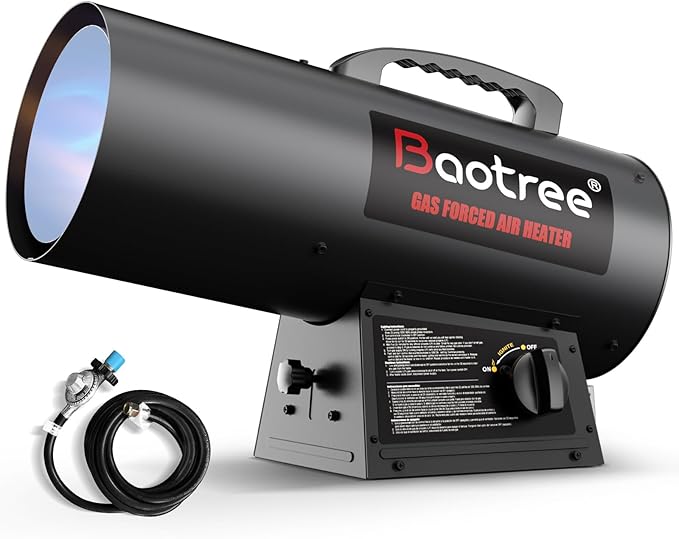60,000 BTU Forced Air Propane Heater, 10 ft Hose with Regulator Included,Portable Space Heater for Garage, Adjustable Liquid Propane for Shop, Jobsite, Construction Sites