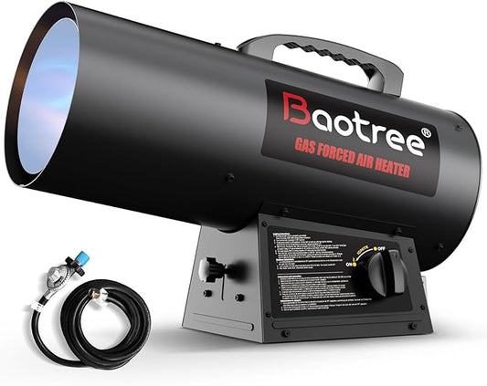 60,000 BTU Forced Air Propane Heater, 10 ft Hose with Regulator Included,Portable Space Heater for Garage, Adjustable Liquid Propane for Shop, Jobsite, Construction Sites