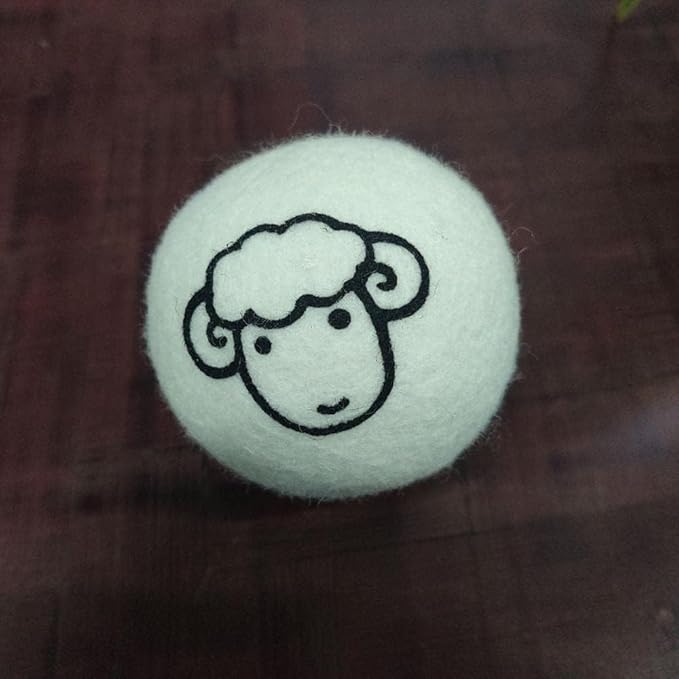 2Pcs Wool Dryer Balls, Natural Fabric Softener, Reusable Laundry Balls for Pet Hair Removal, Static Reducer Alternative, Reduces Wrinkles and Drying Time (5cm)