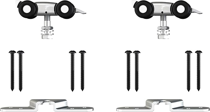 JUBEST 6FT Barn Door Hardware Kit, Aluminium Alloy Box Rail Hardware, Low Clearance Sliding Door Track for Classic Modern Interior Single Wooden Door,Black