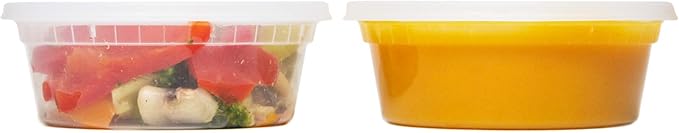 Healthy Packers Food Storage Containers with Airtight Lids (8 oz, 24 Pack) - Clear Plastic Food Storage Jars - Great for Your Slime Kit - BPA Free| Leakproof - Microwaveable - Reusable & Freezer Safe