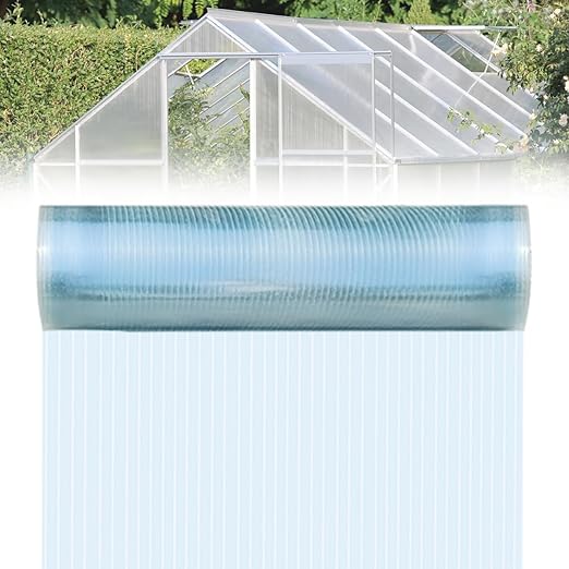 Polycarbonate Sheet 98.4Ft x 3.28Ft,DIY UV Resistant Polycarbonate Greenhouse Panels,Insulated Transparent Polycarbonate Roof Panels for Roof Farming Gardening Agriculture Courtyards Canopy