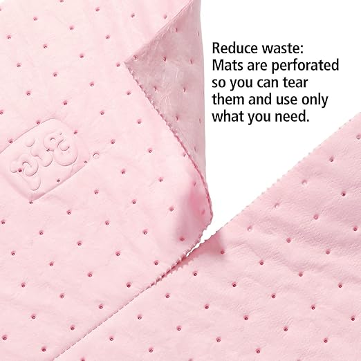 PIG Hazmat Chemical Absorbent Mat Pads - 50 Pads per Bag - 15" W x 20" L - Absorbs up to 14 oz. per Pad - Lightweight - PM50042