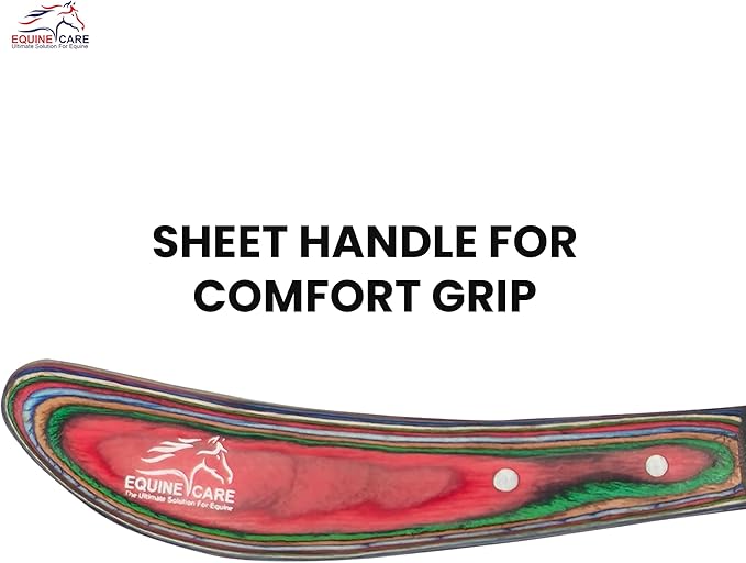 Equine Care Farrier Hoof Knife (Left-Handed) | Razor Sharp J2 Stainless Steel Blade, Ergonomic Handle | Professional Grade Precision Tool for Horse, Cow, Goat & Livestock Hoof Trimming & Shoeing.