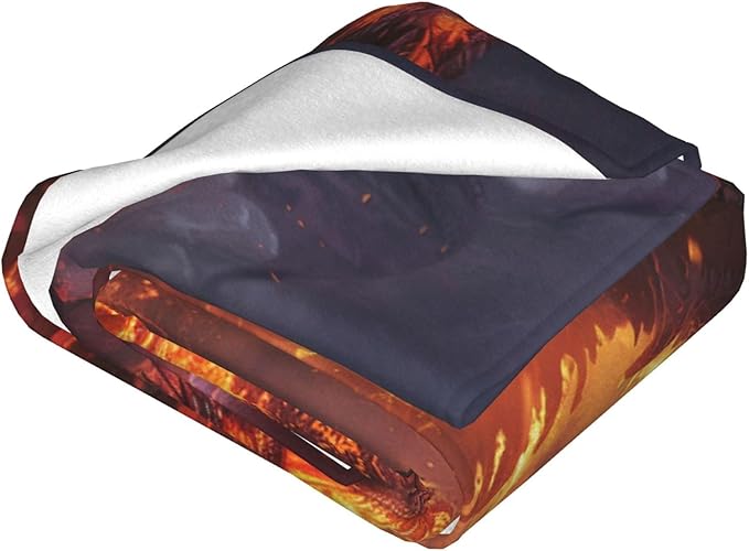 Dragon Blanket Fire Dragon Decor Throw Blanket Cozy Plush Flannel Fleece Warm Soft Lightweight Fuzzy Blanket Dragon Lovers Gifts for Boys Girls Teens Women for Bed Sofa Couch 40"X50"