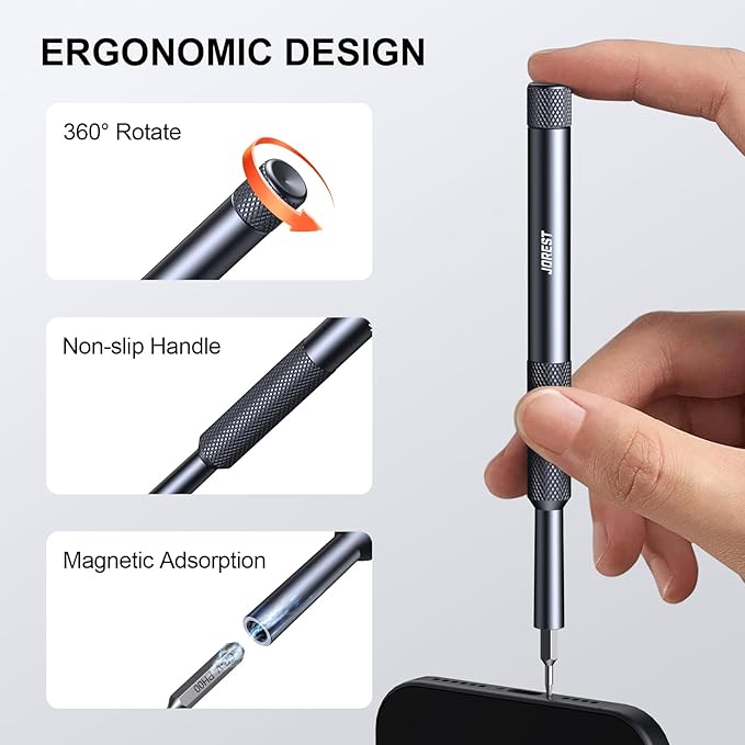 JOREST 25-IN-1 Precision Screwdriver Set, Mini Repair Tool Kit with Torx for Macbook, Computer, Laptop, iPhone, PS5, Xbox, Switch, Glasses, Watch, Ring Doorbell, Electronic, Small Gift Gadget for Men