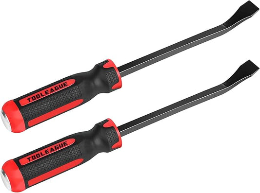 TOOLEAGUE Utility 2Pcs Pry Bar Set,8-Inch Mechanic Hand Tools with Thicker Strike Cap Handle, Pry Bar Tools for Automotive,Home&Garage DIY Job