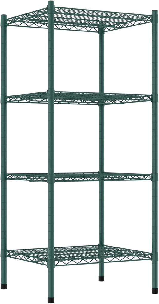 Commercial NSF Listed Green Epoxy Stationary Wire Shelving Kit 21" x 24" x 54", with 4 Shelves Perfect for Warehouse, Walk-in Refrigerator, Freezer, Grocery Store, Restaurant, Dishroom