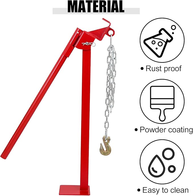 T Post Puller Fence Post Puller Heavy Duty Fence Post Puller with Lifting Chain & T Post Puller Plate Puller T Post Puller for Round Fence Posts T Stakes Sign Post & Tree Stump,Basic Type