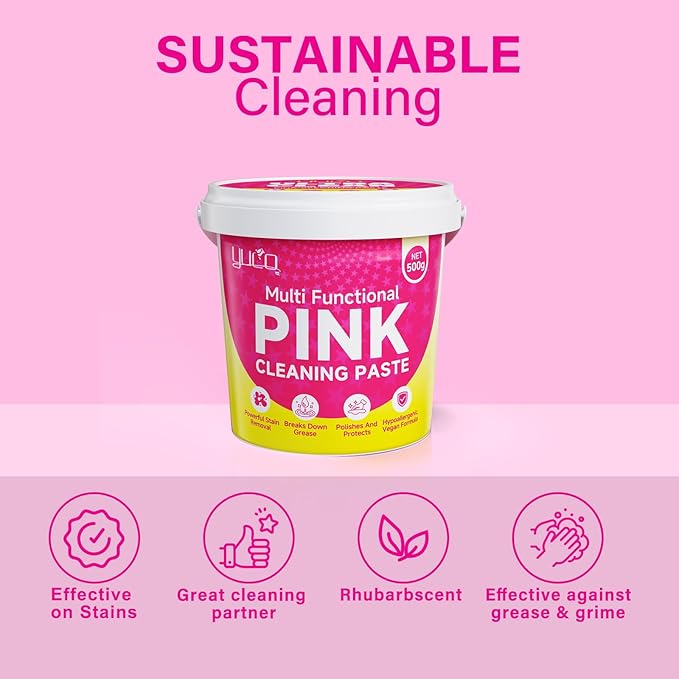 YCUO All Purpose Cleaner-The Pink Stuff-The Miracle All Purpose Cleaning Paste Clay Bar Cleans Stoves,Bathrooms,All Hard Surfaces–100% Natural Cleaning Product