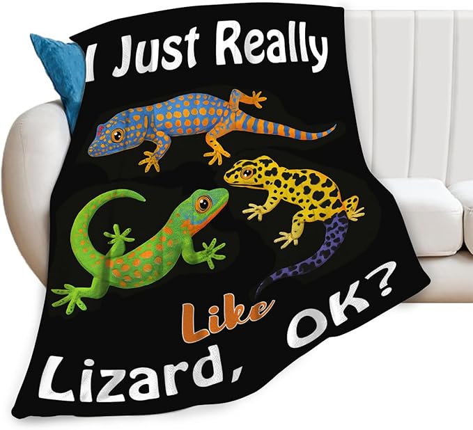 Lizard Blanket Gifts for Girls Boys Reptiles Lovers Throw Blankets Cozy Plush Fleece Lizards Decor Flannel Fuzzy for Kids Women Men 80"X60"