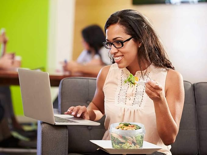 HomeyGear Twist Top Food Deli Containers Screw And Seal Lid 16 Oz Stackable Reusable Plastic Storage Container 12 Pack.