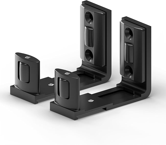 Sliding Barn Door Floor Guide 2 Packs Bottom Adjustable Roller Guides Wall Mounted Black