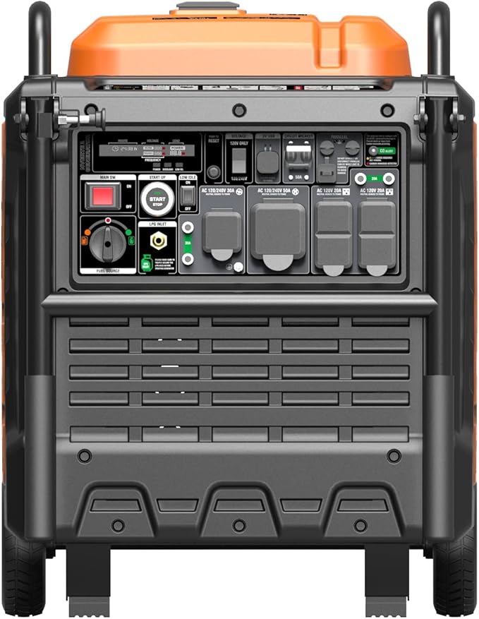 GENMAX Portable Generator, 9000W Super QuietDual Fuel Portable Engine with Parallel Capability, Remote/Electric Start, Ideal for Home backup power.EPA &CARB Compliant (GM9000iEDC)