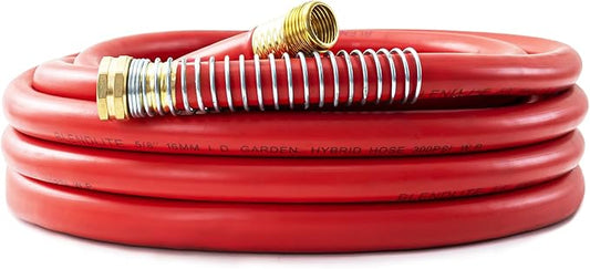 5/8" Garden Hose 30ft, -40℉ To 190℉ Hot/Cold, Heavy Duty,Flexible, 300psi Working, 1000psi Burst, 3/4" Brass Fittings with Hose Protector Coil Spring for Outdoor,Yard, Farm