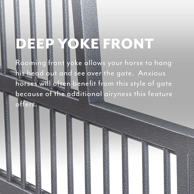 EASY-UP Titan Horse Stall Gates | Heavy-Duty Steel Construction | Rust-Resistant Finish | Ideal for Barn, Farm & Equestrian Use | Gate with Yoke - 48" Wide | Color Gray Armor