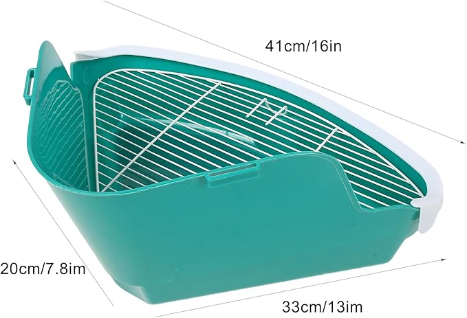Small Animal Corner Litter Box, Fanshaped Rabbit Litter Box Odorless Reinforced Sturdy for Guinea Pigs (Large)