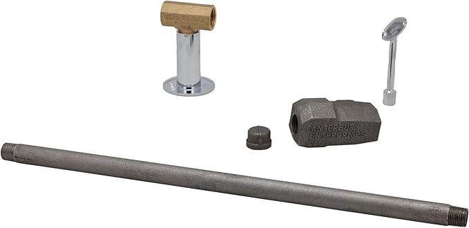 Supplying Demand LLKIT-LPS-CP Fireplace Fire Pit | Log Lighter Install Kit with Straight Pattern LP Gas Log Lighter, 1/2" Straight Stop Valve - Polished Chrome with Escutcheon and 3" Key