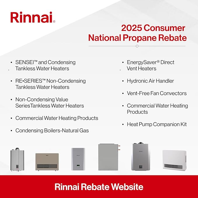 Rinnai FC510P Ventless Propane Heater, Energy-Efficient Space Heater with Programmable Thermostat