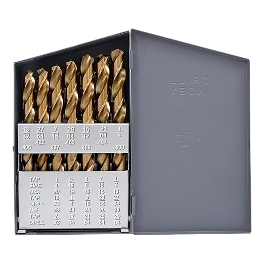 Cobalt Drill Bit Set - 29Pcs M35 High Speed Steel Twist Drill Bits for Hardened Metals, Stainless Steel, Cast Iron and Wooden Plastics with Metal Index Storage Box, 1/16"-1/2"