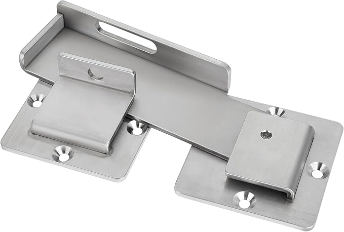 Flip Gate Latch with Padlock Hole,Double Gate Latch Stainless Steel gate Latch for Fence, 4MM Heavy Duty gate Latch for Wooden Fence,Swing and Sliding Open Gate, Barn Door, Fence, Yard