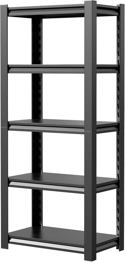 2500LBS Storage Shelves 5 Tier Garage Shelving Heavy Duty Adjustable Shelving Unit Metal Storage Rack for Basement, Pantry, Kitchen, Warehouse 15.8" D x 23.6" W x 63" H