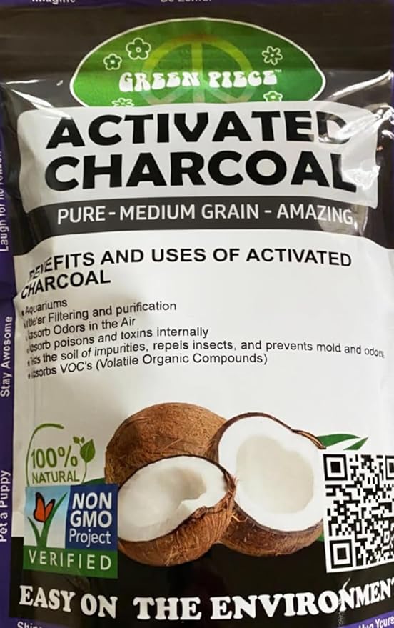 Green Piece® Activated Charcoal Coarse Grain – Resealable 5 lb Bag for Air Purifying, Odor Absorbing & Freshening – Made from Coconut Shell – Kid/Pet Friendly, Great for Aquarium, Water Filter, & More