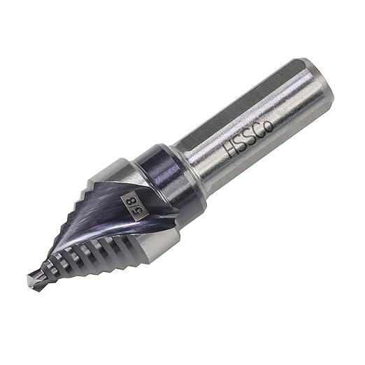 M35 HSS 5/8 Inch Step Drill Bit, Single Size Unibit with Double Spiral Flutes for Drilling Small Holes on Stainless Steel, Metal, Wood, Plastic