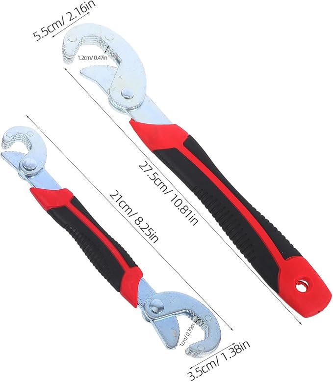 VALICLUD 2Pcs Adjustable Quick Opening Pipe Wrench Multifunction Spanner Tools with Ergonomic Comfortable Handles Portable Hand Tools for Home and Professional Plumbing Maintenance