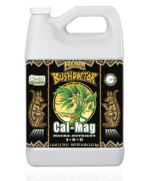 FoxFarm BushDoctor Cal-Mag - Liquid Calcium & Magnesium Supplement, Prevents Blossom End Rot & Tip Burn - Formula with 3% Calcium, 0.9% Magnesium for Gardening- NPK 1-0-0 (Gallon)