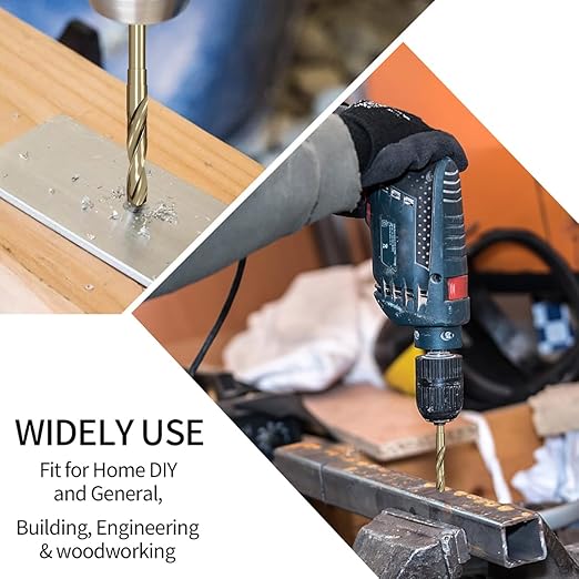Meccion Cobalt Drill Bit 57/64 Inch High Speed Steel M35 Reduced Shank Twist Drill Bit for Metal, Cast Iron, Stainless Steel, Alloy, Non-Ferrous Etc.