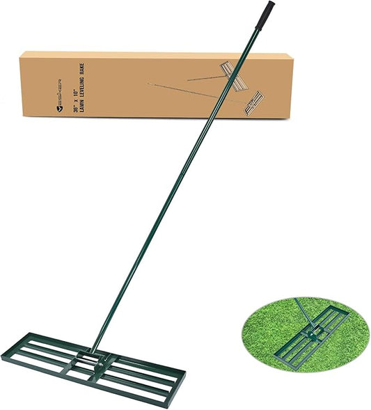Yesker Lawn Leveling Rake 36 Inch for Soil Yard Leveling Rake with 36"x10" Ground Plate 72" Steel Handle Effort-Saving Heavy Duty Ground Leveler Tool for Backyard Garden Farm Golf Course Landscaping