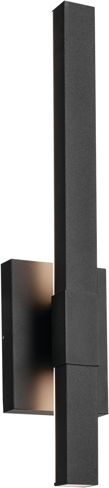 KICHLER Nocar 22.25 inch LED Outdoor Wall Light in Textured Black for Walls, Exterior Doors, Garage, Porch or Patio Walls, (30" H x 5" W x 3.5" Ext.) 59145BKT