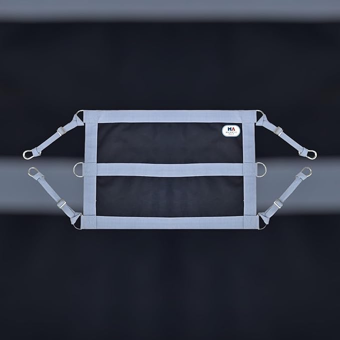 Majestic Ally 1200D 29"x19" Horse Stall Guard with Adjustable Straps and Hardware (Grey Black)