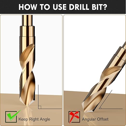 11/16" (4pcs) Cobalt Drill Bit Set - 6Inch Length, M35 High Speed Steel Jobber Length Drill Bit Kit for Hardened Metal, Stainless Steel, Cast Iron, Wood and Plastic, with Index Storage Case