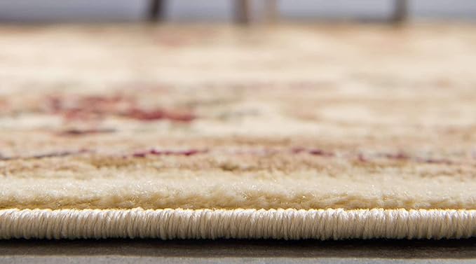 Unique Loom Versailles Collection Traditional Classic Floral Motif Area Rug (7' 0 x 10' 0 Rectangular, Ivory/ Tan)