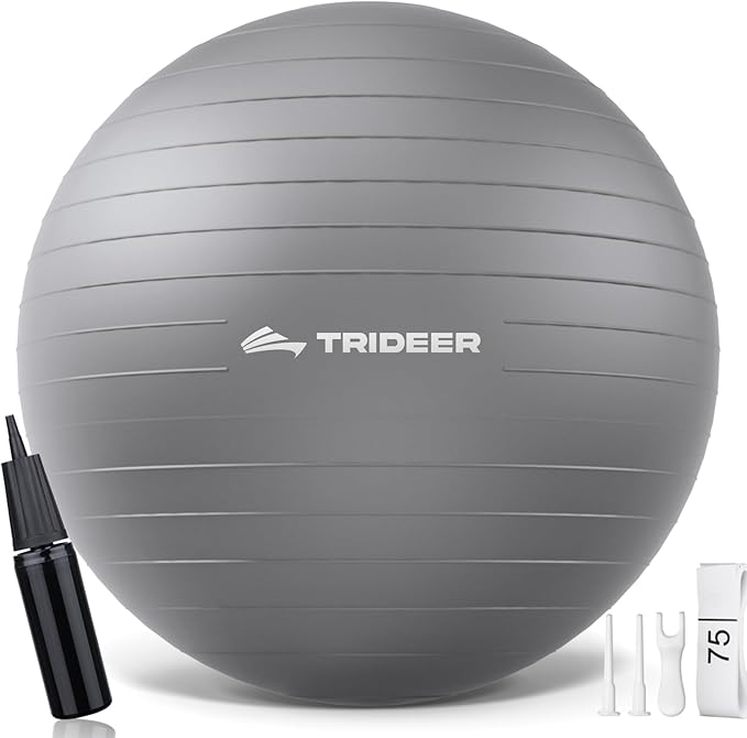 Trideer Exercise Ball Yoga Ball,Office Seating & Balance Ball Chair, Stability Ball for Pilates, Physical Therapy,Core Training & Balance Improvement & Stretching