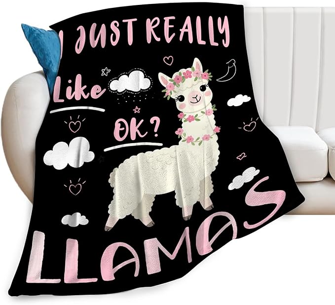 Cute Llamas Blanket, Soft Plush Alpaca Fleece Animal Throw Blanket - Cozy Warm Stuffed Blankets Bedding Llamas Gifts for Women Girls Kids Adults 50"X60"