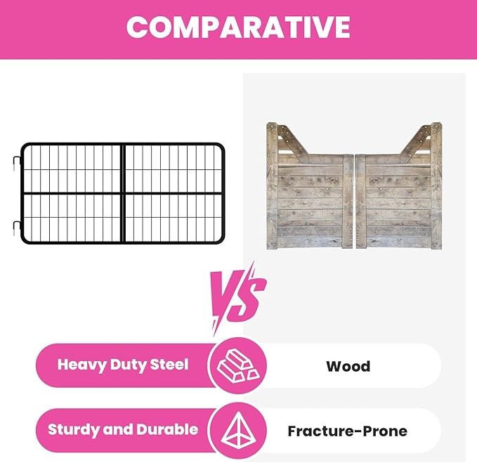 48" L X 24" H Horse Stall, Heavy-Duty Horse Stall Gates, Easy Install Heavy-Duty Steel Gate for Horse, Gates; Horse Gate for Horses & Horse Barns