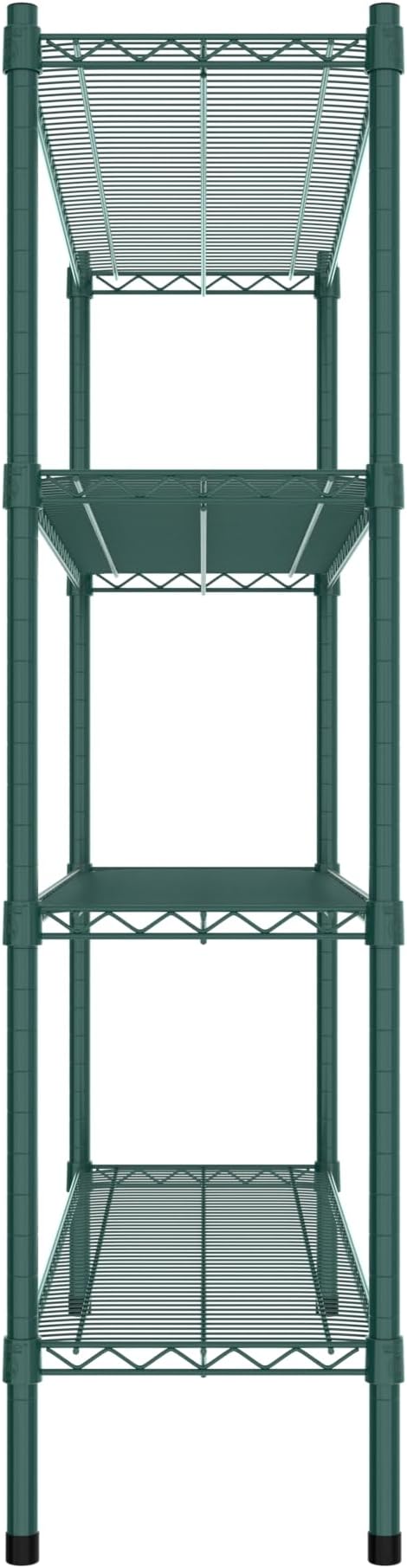 Commercial NSF Listed Green Epoxy Stationary Wire Shelving Kit 14" x 48" x 54", with 4 Shelves Perfect for Warehouse, Walk-in Refrigerator, Freezer, Grocery Store, Restaurant, Dishroom