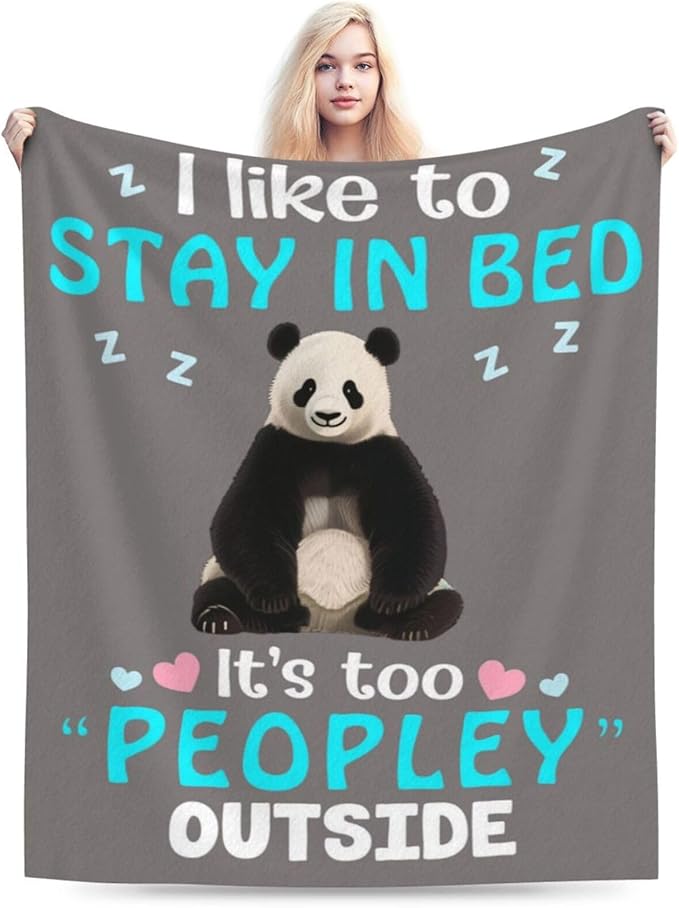 Panda Blanket, Soft Plush Fleece Animal Throw Blanket - Cozy Warm Stuffed Blankets Bedding Funny Panda Gifts for Women Girls Kids Adults 60"X80"