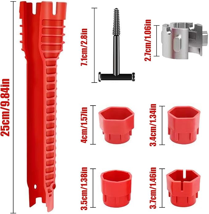 Tap Spanner Tool, 12-in-1 Multi-Functional Faucet Wrench, Comfortable Grip, Anti-Slip, for Sink, Bathroom & Kitchen Plumbing, Faucet Installation, Plumbing Repair Kita