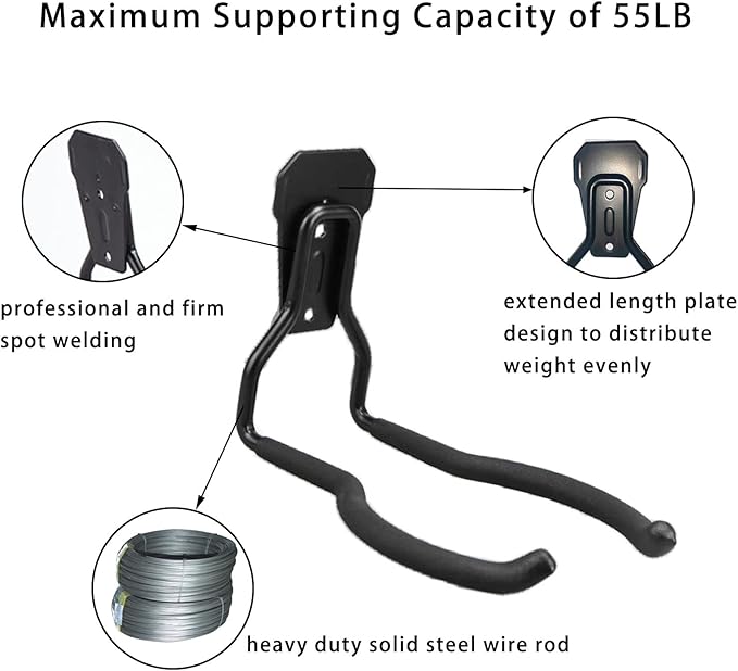 Weedeater Hanger - String Trimmer Hanger, Wall Mounted Power Tool Holder, Utility Hooks for Garage Tool Organizers and Storage (Black-1 P)