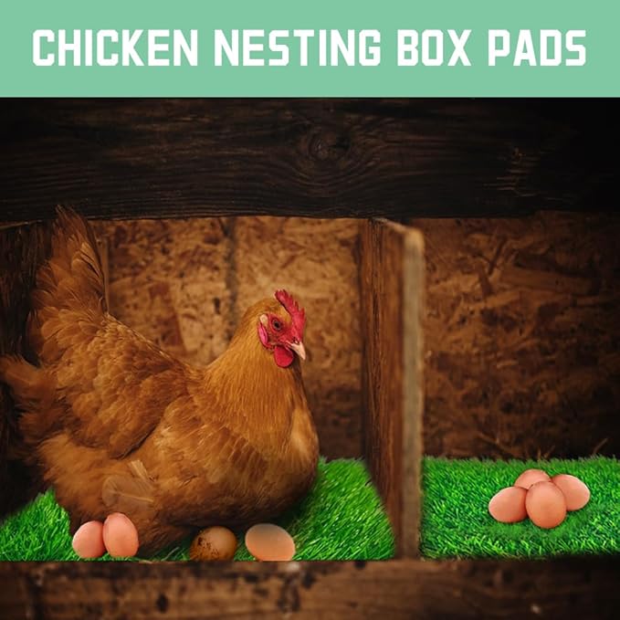 Nesting Pads for Chicken Coop, Nesting Box Pads 6PCS 12"×12"×1.2" Nesting Box Pads for Chickens, Nesting Pads for Laying Eggs, Reusable Nesting Pads for Chicken Coop/Chicken Nesting Box