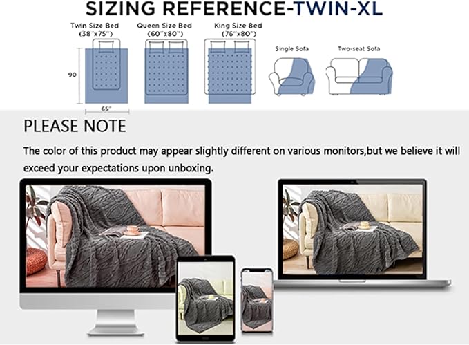 YUSOKI Sherpa Twin XL Blanket-3D Stylish Design Super Soft Fuzzy Cozy Warm Blanket Thick Plush Fluffy Furry Blankets for Teen Girls Women Couch Bed Sofa Chair Men Boys Gift(Grey,65"x90")