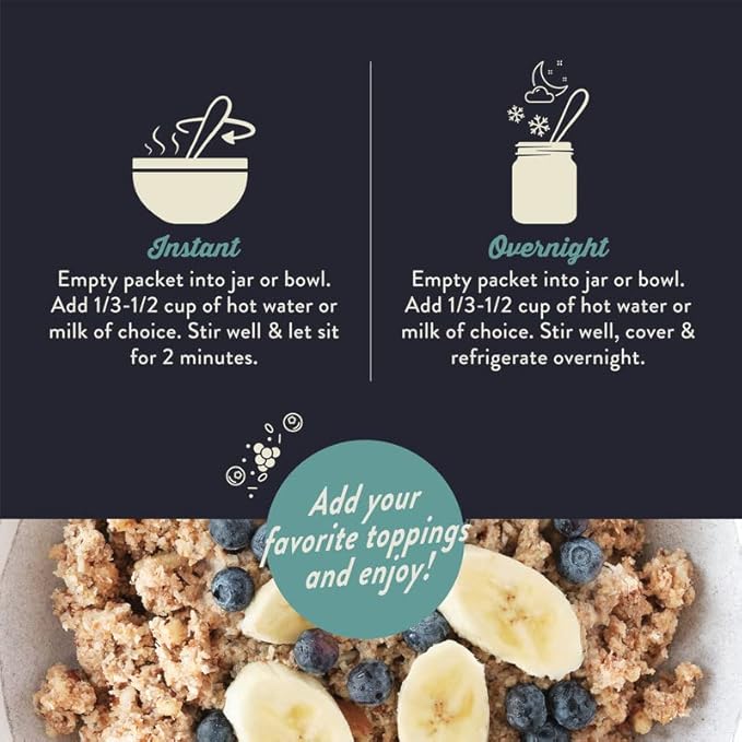 Wella Cereal Oatmeal Alternative, Gluten-Free Breakfast Hot Cereal, Grain-Free Paleo Organic Vegan High Protein Superfood, Plant-Based Non-GMO, Low in Net Carbs, Single-Serve Packets, Flavor Variety Sampler (10 Count, 2 of Each Flavor, 1.6 oz. Packets)