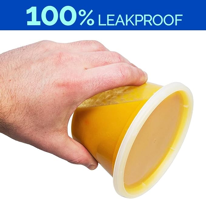 Healthy Packers 16oz Food Storage & Soup Containers with Airtight Lids - Clear Plastic Deli Cups - Great for Your Slime Kit - BPA Free | Leakproof - Microwaveable - Reusable & Freezer Safe (24 pack)