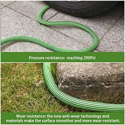 persevere Garden Hose Lightweight Water Hose Kink Free Watering Hose Soft Farm Hose for Watering Lawn, Yard, Garden, Car Washing and Home Cleaning 50FT